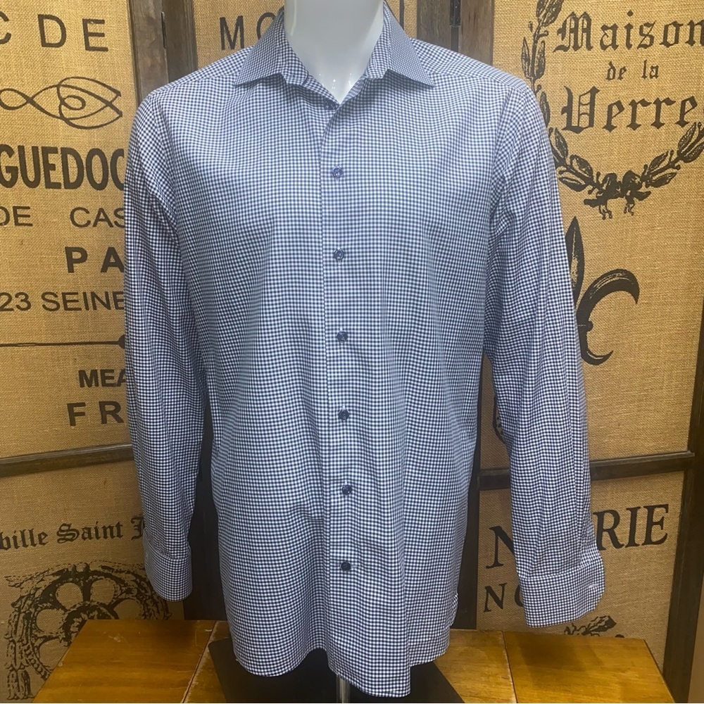 Eton Gingham Dress Shirt, 16.5-42, Contemporary Fit